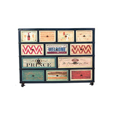 Feixunfan Cassettiera Creative Retro Dodici cassetti Armadietti Fai Vecchio Mobilia del Salone con la Rotella cassetti Governo di immagazzinaggio per Camera da Letto d'ingresso