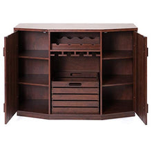 Mendler Portabottiglie Mobile per Vini HWC-F67 40x120x89cm Legno MDF Scuro Noce