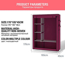 XYBB Armadio Camera da Letto Semplice Tessuto Pieghevole Moderno in Acciaio Singolo Assemblaggio Doppio 170 * 105 * 45cm 4