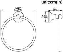 Flybath Portasciugamani tondo Supporto per appendiabiti in ottone Appendiabiti per bagno montato a parete, bianco