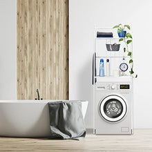 Relaxdays Scaffale Sopra Lavatrice Bianco con 2 Ripiani, Mobile Rialzato, Scaffale per Lavatrice,166,5x59,5x26 cm,bianco