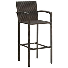 vidaXL Set Bar da Giardino 3 pz in Polyrattan Marrone