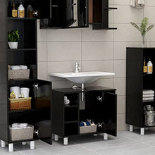 vidaXL Armadio da Bagno Nero 60x32x53,5 cm in Truciolato