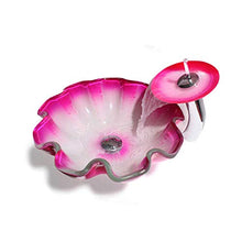Jgophu - Vaschetta per lavabo in vetro rosa a forma di fiore