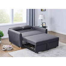 Mobilier Déco Kaya Letto Divano Tessuto, Grigio Scuro, Due Posti
