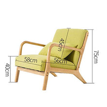 WXL Pigro Divano - Poltrona Divano Moderno Salotto Balcone Poltrona in Legno massello Sedia Singola in Tessuto (Color : Gray)