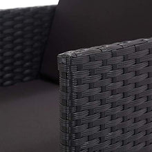 Tidyard Set da Pranzo da Giardino in Polyrattan, Set Mobili da Giardino, Tavolo Sedie da Esterni con Cuscini Nero 5 pz