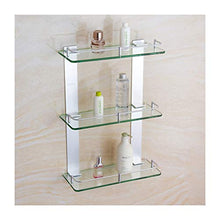M-JJZX Ripiani Bagno 3-Tier, Mensola Portaoggetti per Vasca da Bagno Doccia Caddy, Mensola in Vetro Temperato per Bagno (Size : 30cm)