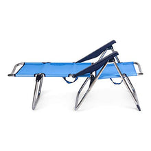 Solenny 50001072720118 – Sedia da spiaggia, letto alta 4 posizioni con manici con stabilizzatori, colore: blu