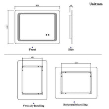 ZHTY Specchio da Parete per Bagno con luci a LED, con Pad antiappannante, Interruttore di Controllo Touch Separato, Decorazione Orizzontale o Verticale