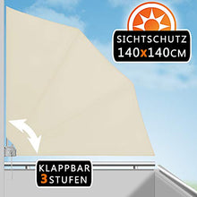 Deuba Tenda da Balcone a ventaglio Supporto per Parete 140x140cm Protezione dal Sole Privacy Beige