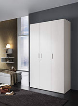 InHouse srls Armadio in Legno, 3 Ante, Color Bianco Frassinato, Mis. H 211 x L 123,1 x P 53,3