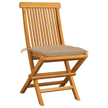 vidaXL Sedie da Giardino con Cuscini Beige 2 pz in Massello di Teak