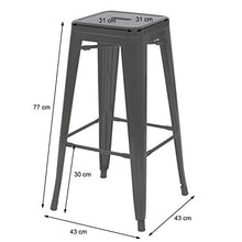 Sgabello bistrot Design Industriale HWC-A73 Metallo Verniciato Rosso