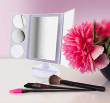 T24 Specchio cosmetico a LED con ingrandimento 10, 5 e 3 x, 34 luci LED con luce LED