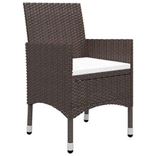 FAMIROSA Set da Pranzo da Giardino 3 pz Marrone in Polyrattan e Vetro