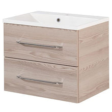 Fackelmann – Set di mobili da Bagno B. Clever 2 Pezzi 60 cm Esche con mobiletto da Bagno con lavabo in Marmo e Specchio Element