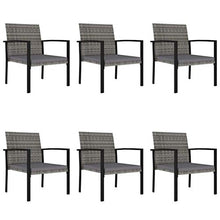 SKM Set da Pranzo da Giardino 7 pz in Polyrattan Grigio (50.55kg)