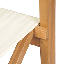 Tidyard Sedia da Regista Pieghevole in Legno Massello di Teak,Esterni Giardino Terrazza,Marrone e Crema 58 x 53 x 85 cm