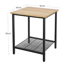 VASAGLE Set di 2 Tavolino da Salotto, Comodino in Stile Industriale, Struttura Resistente in Acciaio, Soggiorno Camera da Letto, Assemblaggio Semplice, Marrone Miele e Nero