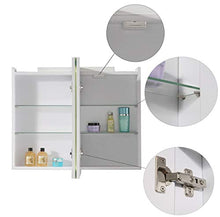 Eurosan L60 - Armadietto con Specchio a 2 Ante, con Illuminazione Frontale a LED, Larghezza 60 cm, Colore: Bianco