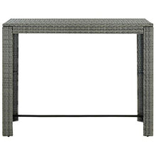 FAMIROSA Tavolo Bar da Giardino Grigio 140,5x60,5x110,5 cm in Polyrattan