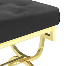 vidaXL Panca 99 cm Nera in Velluto e Acciaio Inossidabile