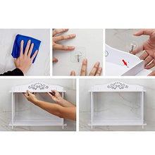 UWY Supporto Combinato da Parete a 2 Strati Gancio Senza Cuciture Mensola per Doccia da Bagno Bianca Mensola per Toilette Cosmetici Portaoggetti da Appendere, Accessori da Bagno