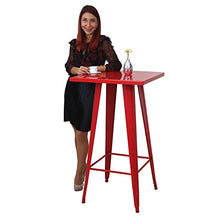 Set Tavolo con 2X sedie sgabelli da Bar HWC-A73 Metallo Rosso
