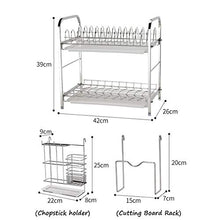 &ripiano di stoccaggio Scaffale di stoccaggio della cucina, Scolapiatti Scaffale di stoccaggio dell'armadietto dell'acciaio inossidabile Scaffale Scaffale -2 strati Scaffale di finitura