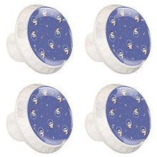 Maniglie per cassetti Manopole per cassetti Manopole rotonde Confezione da 4 per armadietto, cassetti, cassettiere, cassettiere ecc. Cartoon Panda DesignBlue S