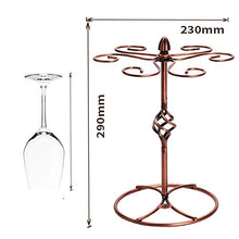 Modern Retro Style Wine Rack Scorrocchwork Bronzo Metallo Vino in metallo Portabicchiere classico Elegante Stemware da tavolo Stemata da tavolo Stoccaggio Supporto in vetro Stand con 6 ganci Portatile
