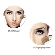 HGXC Specchio da Barba con Touch Screen ingranditore Specchio da Bagno Rotondo a Doppia Faccia Specchio cosmetico allungabile Girevole