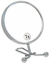 Fantasia - Specchio da tavolo/a mano in metallo, ingrandimento 7x, lunghezza: 29 cm, ø 15 cm, colore: Argento