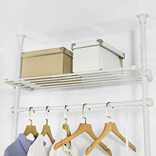 SoBuy Cabina Armadio componibile Armadio Appendiabiti Altezza Regolabile: 233~300 cm,Lunghezza: 52-80 cm Bianco KLS07-W