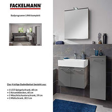 FACKELMANN Set di mobili da bagno 4 pezzi Lima con lavabo in ceramica 60 cm e armadietto a specchio a LED