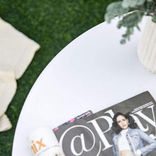 giordano shop Set 2 Tavoli da Giardino Sovrapponibili Ø70 cm e Ø50 cm in Ferro Bianco