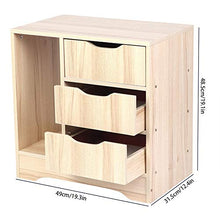 ffu Comodino, Comodino Moderno, Tre Cassetti, Mobili da Tavolo da Pranzo (Beige)