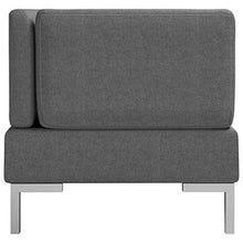 Tidyard Divani Centrali Modulari con Cuscini, Moderno Divano, Divano Ufficio, Divani da Soggiorno in Tessuto 2 pz Grigio Scuro