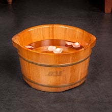 YLL Canna per pediluvio Oak Foot Tub, Maniglia, Foot Tub con Coperchio, Durevole (21 Cm)