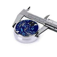 Cindy Shake - Contenitore per pillole a 3 scomparti, motivo: oceani artici, indaco, kit da viaggio di lusso, in metallo, rotondo, argento, pillole, vitamine e olio di pesce