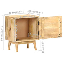vidaXL Comodino 40x30x50 cm in Legno Massello di Mango