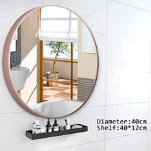 WWSHM Specchi Rotondi da Parete con specchiera in Metallo Oro Rosa con Specchio per mensola per Ingresso Bagno, Sala da Pranzo e Soggiorno (Diametro 40 cm / 16"~ 70 cm / 27,6")