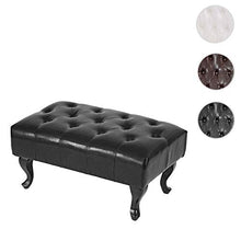 Mendler Poggiapiedi Stile Vittoriano Chesterfield Ecopelle 47x77x39cm Nero