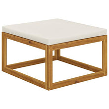 SKM Set Divani da Giardino 3 pz con Cuscini Crema in Legno Acacia