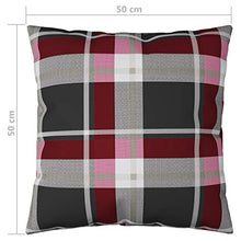 vidaXL Cuscini Decorativi 4 pz a Quadri Rossi 50x50 cm in Tessuto