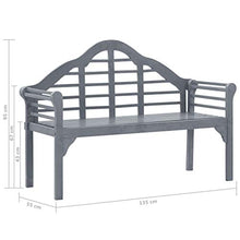 Festnight Panchina da Esterni a 2 posti in Legno, Panche da Giardino in Massello d'Acacia Grigio Slavato 135 cm