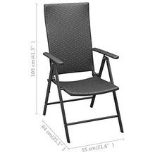 FAMIROSA Sedie da Giardino 4 pz in Polyrattan Nero-3105