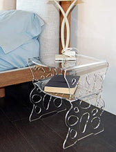 Slato Comodino da Notte dal Design Moderno a Due Ripiani in plexiglass Trasparente Marea (Trasparente)