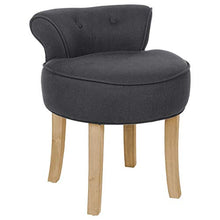 Sgabello con schienale - LINO e COTONE - Colore GRIGIO scuro BLU .